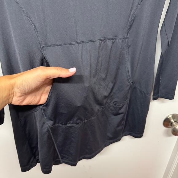 LL Bean Womens Charcoal Gray Pullover Dry Fit Tunic Hooded Long Sleeve Size XS - Picture 5 of 9